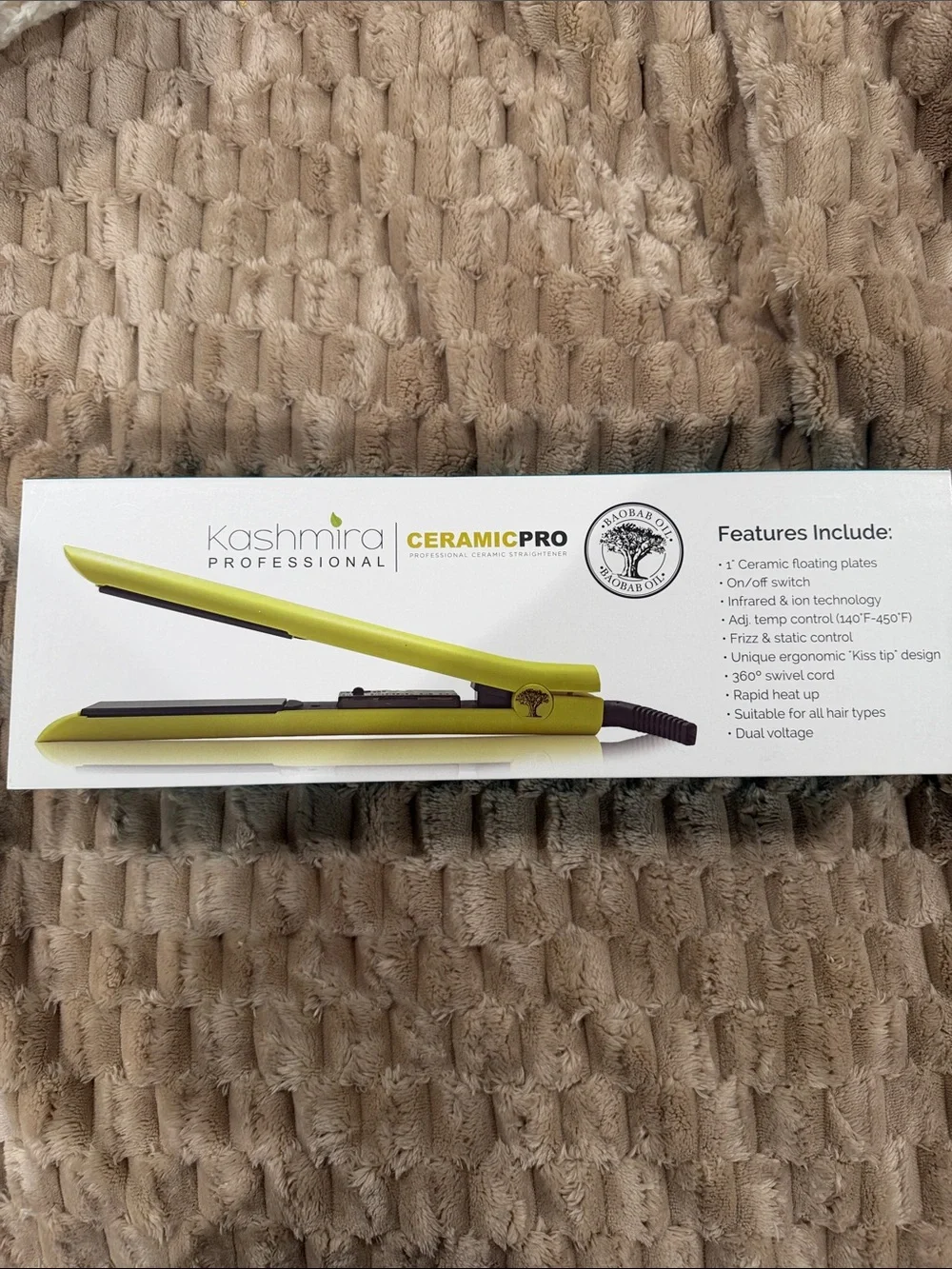Kashmira CeramicPro Hair Straightener in Yellow NEW